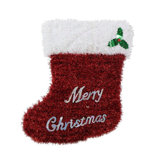 Tinsel Deco Plaque, 50cm, Assorted