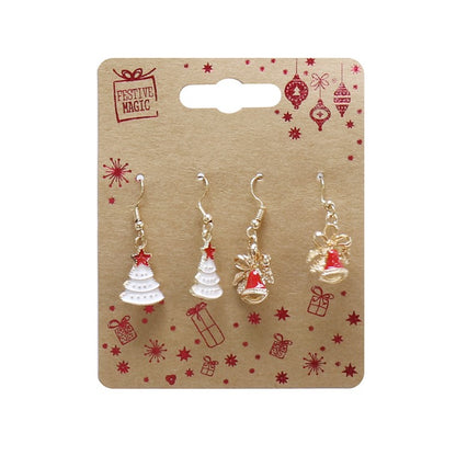 Christmas Dangly Earrings, 2pk, Assorted