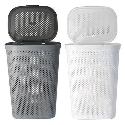 Hudson Laundry Hamper w/ Lid, 60L , Asstd