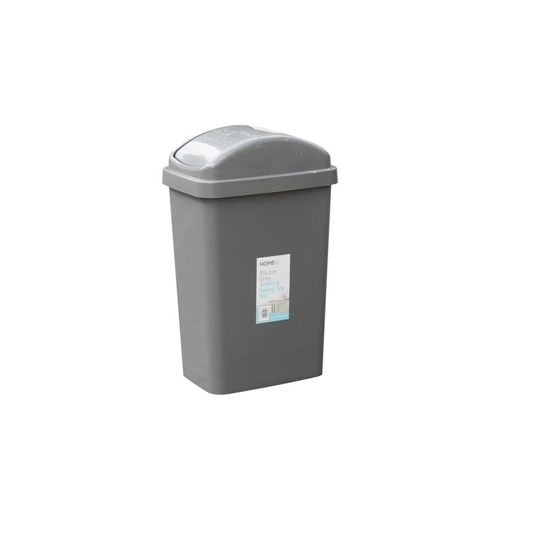 Slimline Swing Bin, Grey, 55L