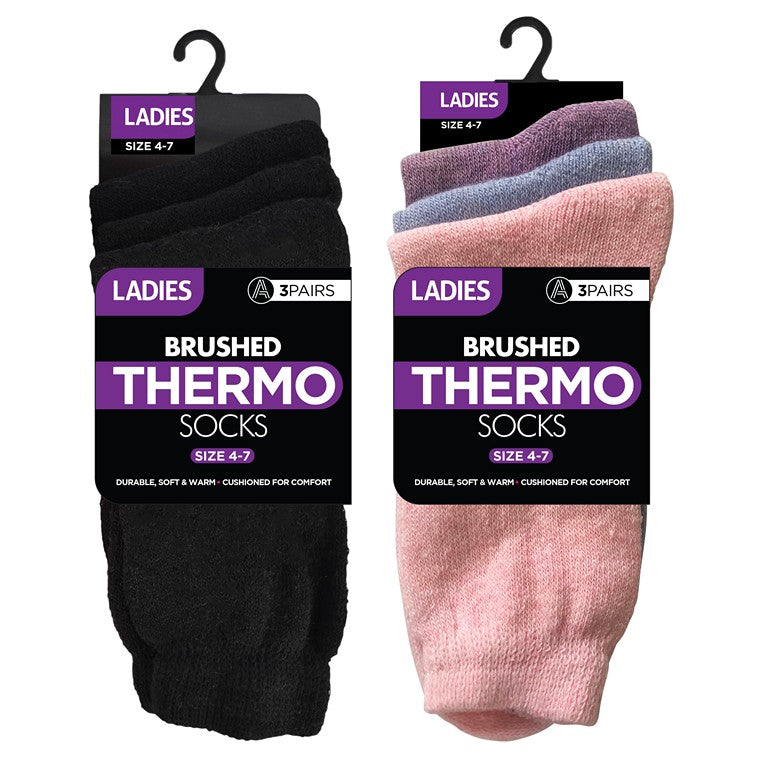 Ladies Thermal Socks, 3pk
