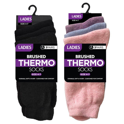 Ladies Thermal Socks, 3pk
