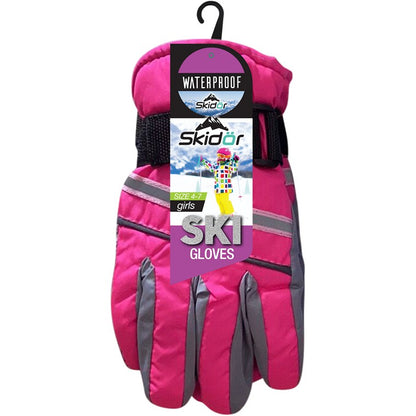 Kids Ski Gloves, Water Resistant, 2 Asstd Colours