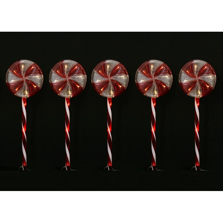 Solar Lollipop Path Lights, 5pk