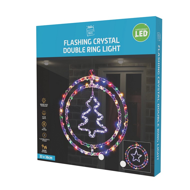 LED Flashing Crystal Ring Light, Assorted