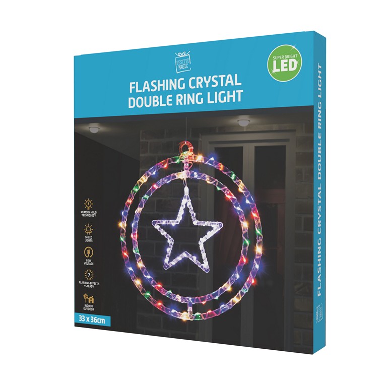 LED Flashing Crystal Ring Light, Assorted