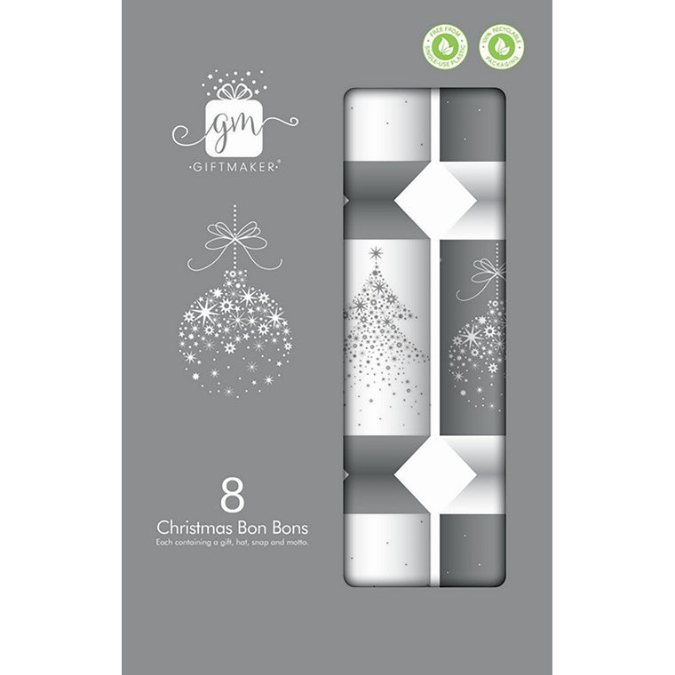 Christmas Bon Bons, Silver White, 9pk