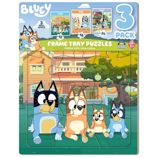 Bluey Frame Tray Puzzles, 3pk