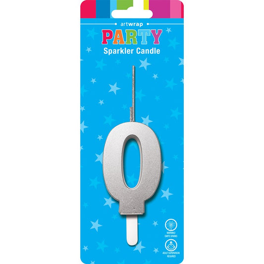 Sparkler Candle, Silver, 0