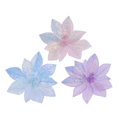 Iridescent Mermaid Poinsettia Clip, Assorted