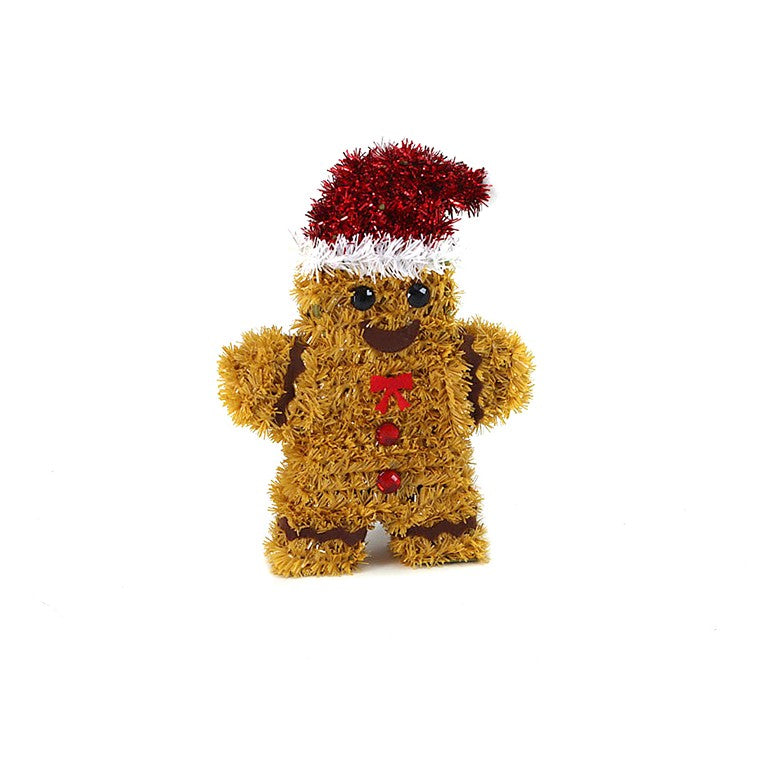Christmas Tinsel Decoration, Gingerbread, 11.7cm