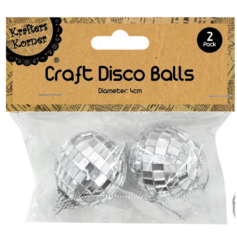 4cm Craft Disco Balls, 2pk