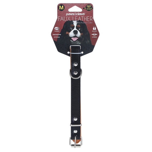 Premium Original Padded  Dog Collar, Medium, 4 Asstd Colours