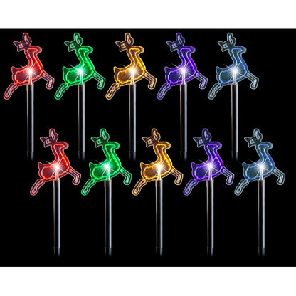Solar LED Reindeer Path Lights, 10pk, Multi