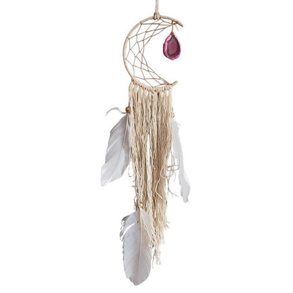 Half Moon Dream Catcher w/ Gem, 11cm, Asstd