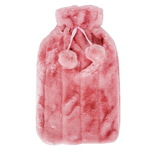 Hot Water Bottle Plush Cover, 3 Asstd Colours