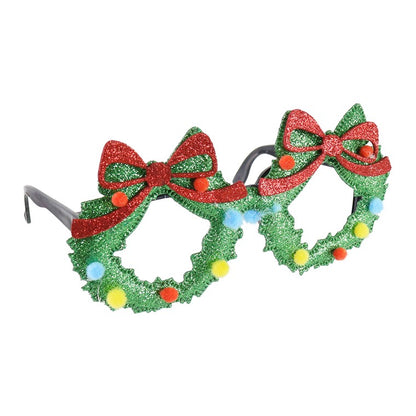 Christmas  Novelty Glasses w/ Sequins, Assorted