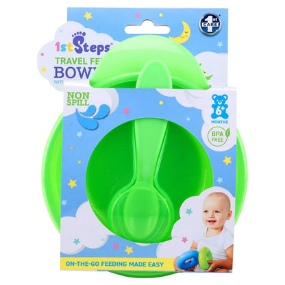 1st Steps  Bowl w/ Spoon and Lid, 2 Asstd Colours