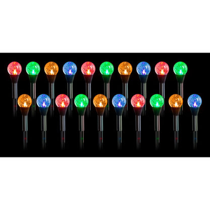 Solar LED Bubble Ball Lights, 20pk, Multi